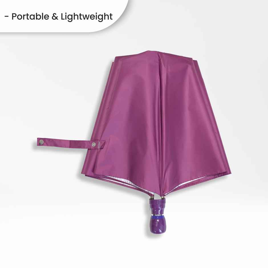 Cello Varsha 21 Inch 2 Fold Mix Mono Silver Umbrella | Maroon