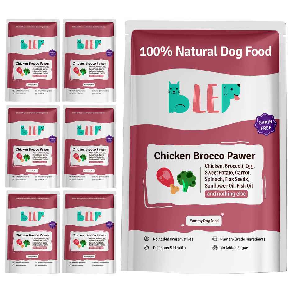 BLEP 100% Natural Dog Food | Chicken Broccoli | 7 Packs | Zero Preservatives Combo