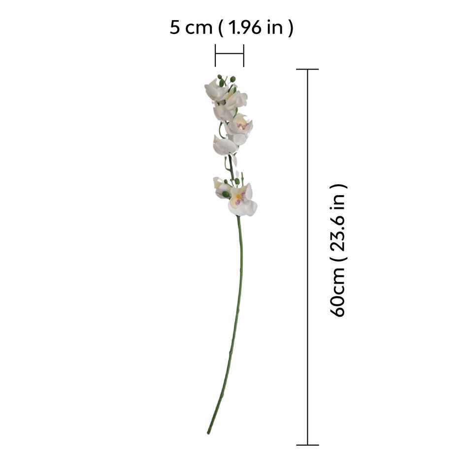 10club Artificial Orchids Flower - Single Stem- White