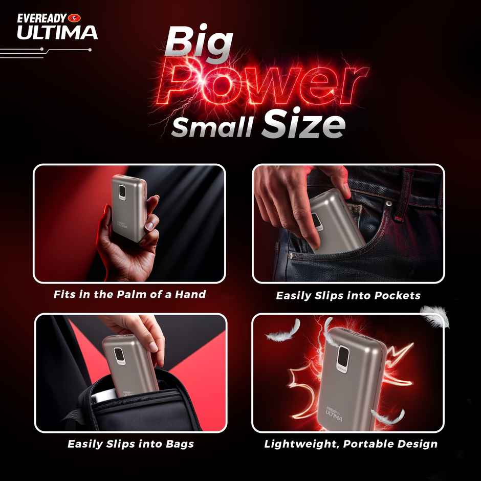 Eveready Ultima 20000 mAh Compact | Power Bank With Cable and Digital Display - PB21