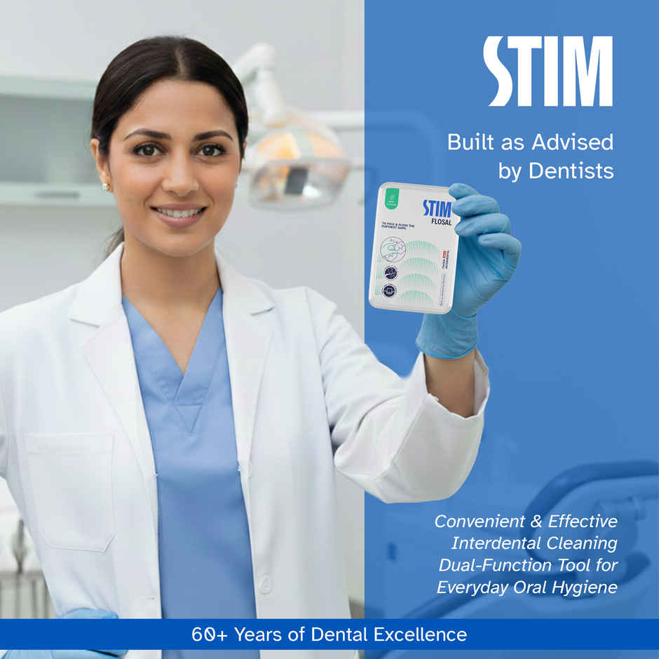 STIM Flosal Dental Floss Pick & Toothpick Plaque and Food Remover