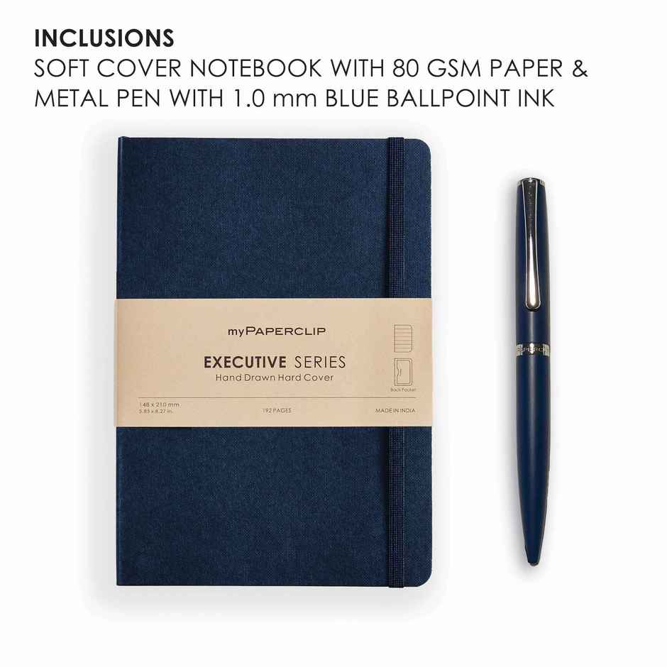 myPAPERCLIP Notebook And Pen Executive Combo Set | Blue
