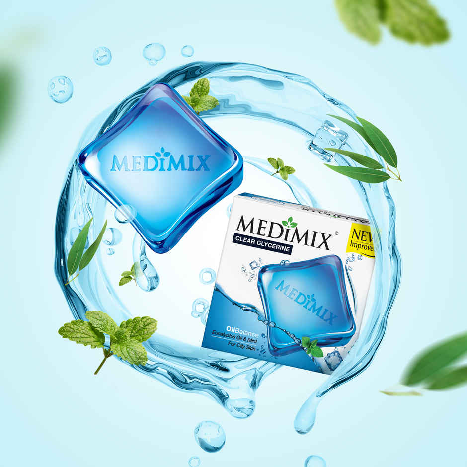 Medimix Clear Glycerine Oil Balance Soap for Oily Skin with Eucalyptus & Mint