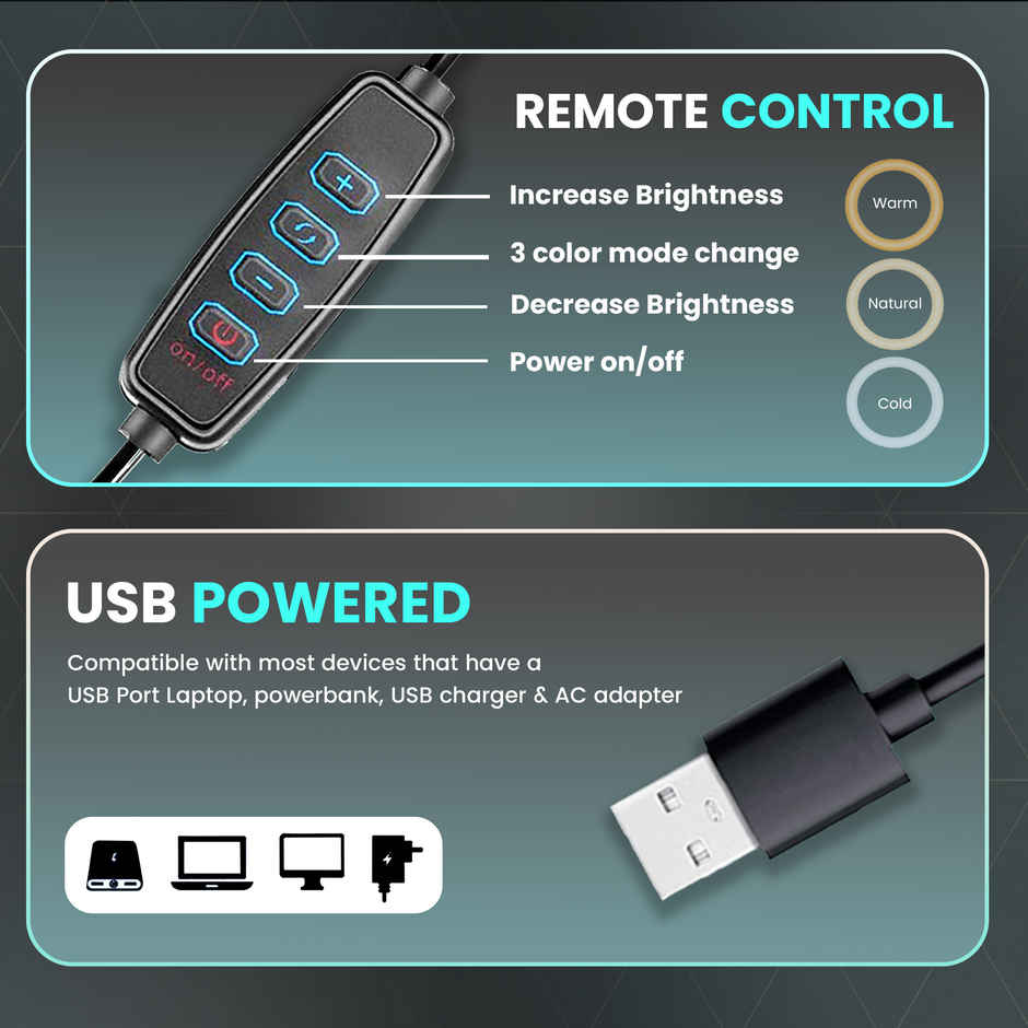 Kratos 10 Inch Ring Light with 7 Feet Tripod Stand