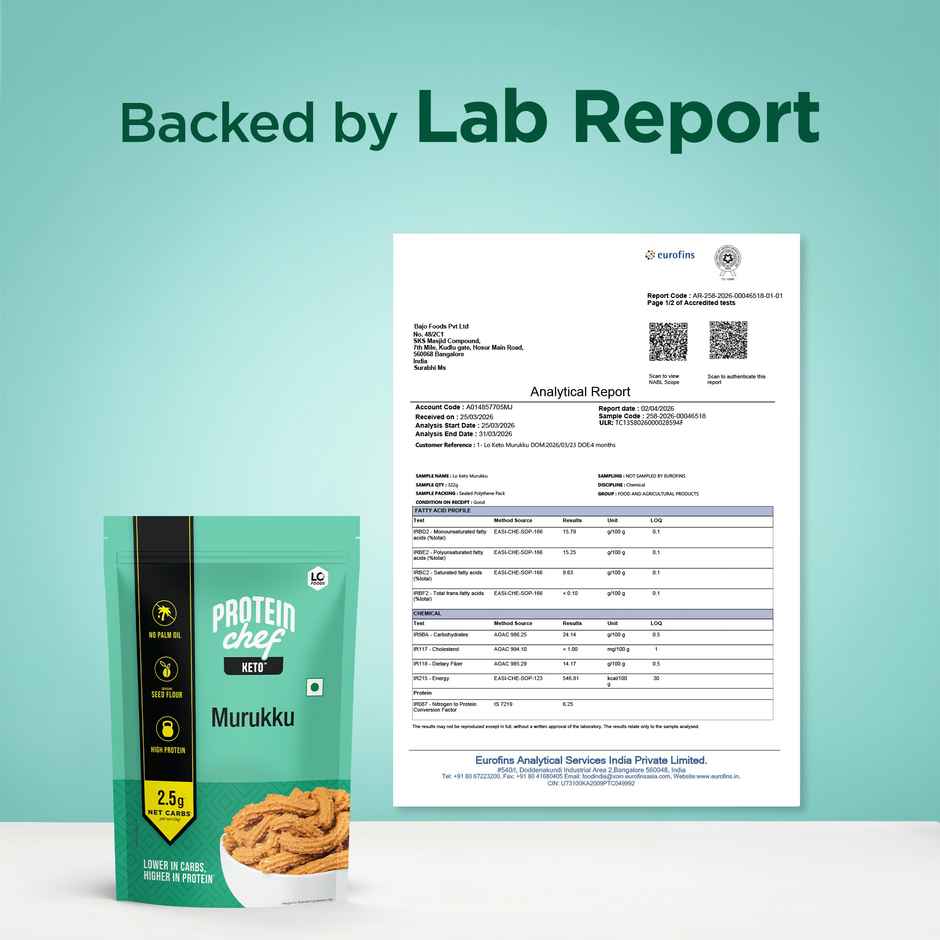 Lo Foods Keto Murukku |No Palm Oil Chakli, Low Carb Diet Healthy Snacks