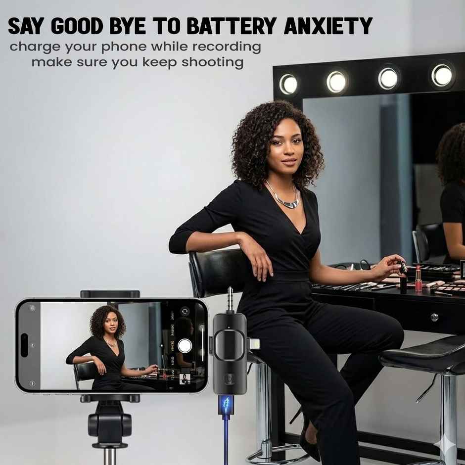 KMW 02 Dual Wireless Mic | Plug and Play | 20m Wireless Range | High Sensitivity | Wide Compatibility Sound | Smartphones, Laptops