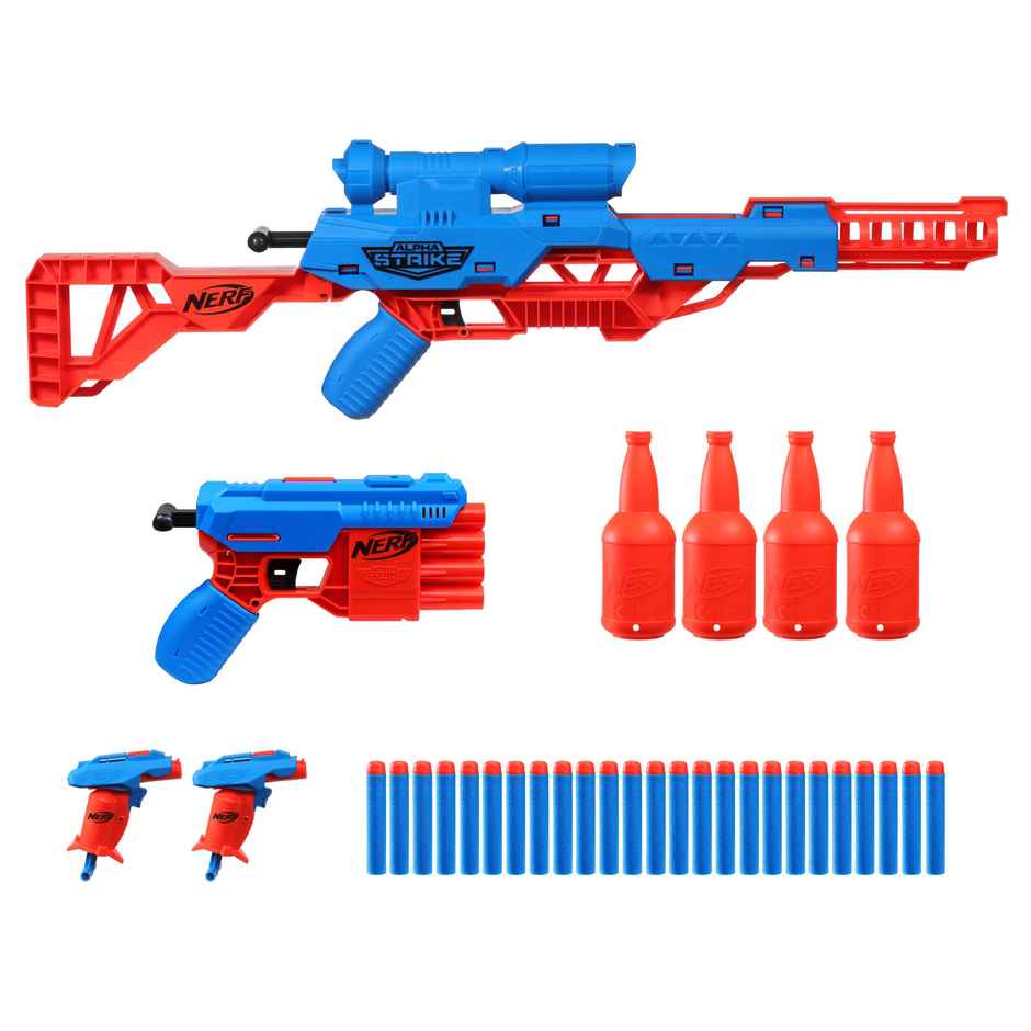 Nerf Alpha Strike Battalion Set | 33-Pieces | 4 Blasters | 25 Nerf Elite Darts - Assorted | Toy Gun