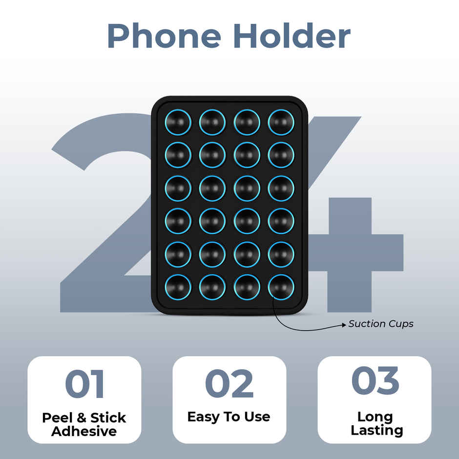 Artistque Silicone Suction Phone Case | Hands-Free Holder for Mirror & Shower | Black