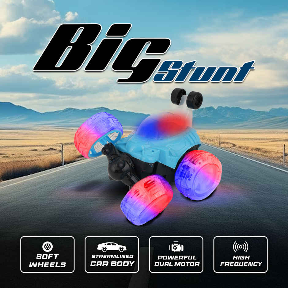 SEEDO Remote Control Car 1:18 , 27 MHz , Type-C Rechargeable, Fast Speed Big Stunt Car | Blue