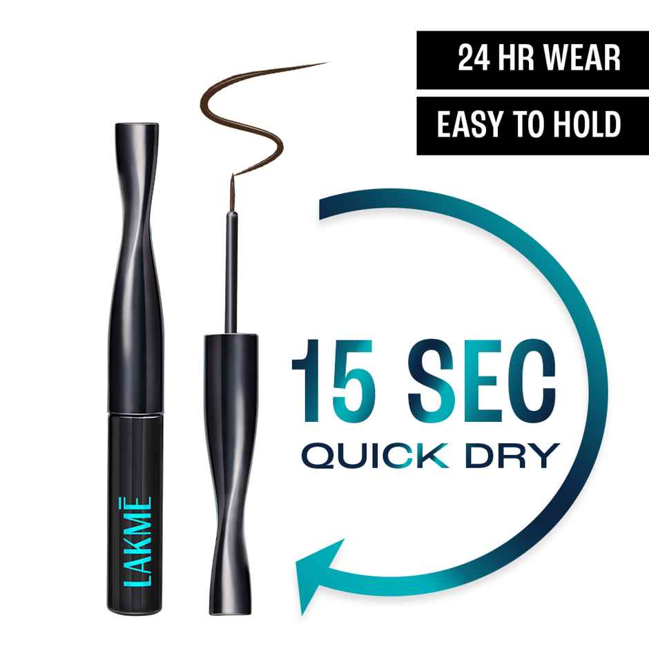 Lakme 9 To 5 Eyeconic Liquid Eyeliner Matte Finish Waterproof Smudgeproof 24 Hrs - Brown