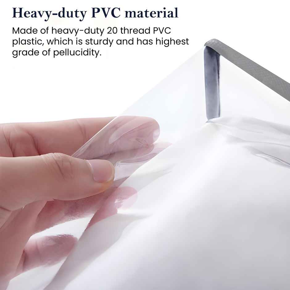 Kuber Industries PVC Transparent Zip Lock Saree Organizer | Clothes Storage Bag for Wardrobe | Grey