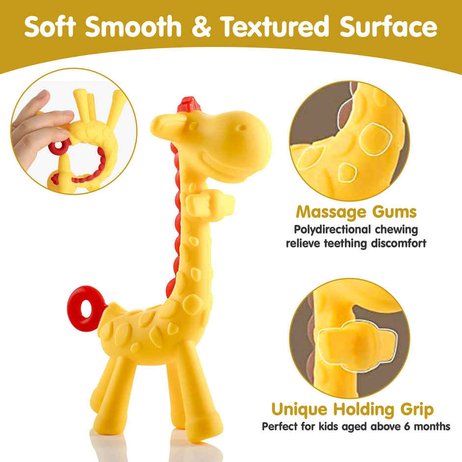 Kidology Giraffe Baby Teether | Yellow & Red