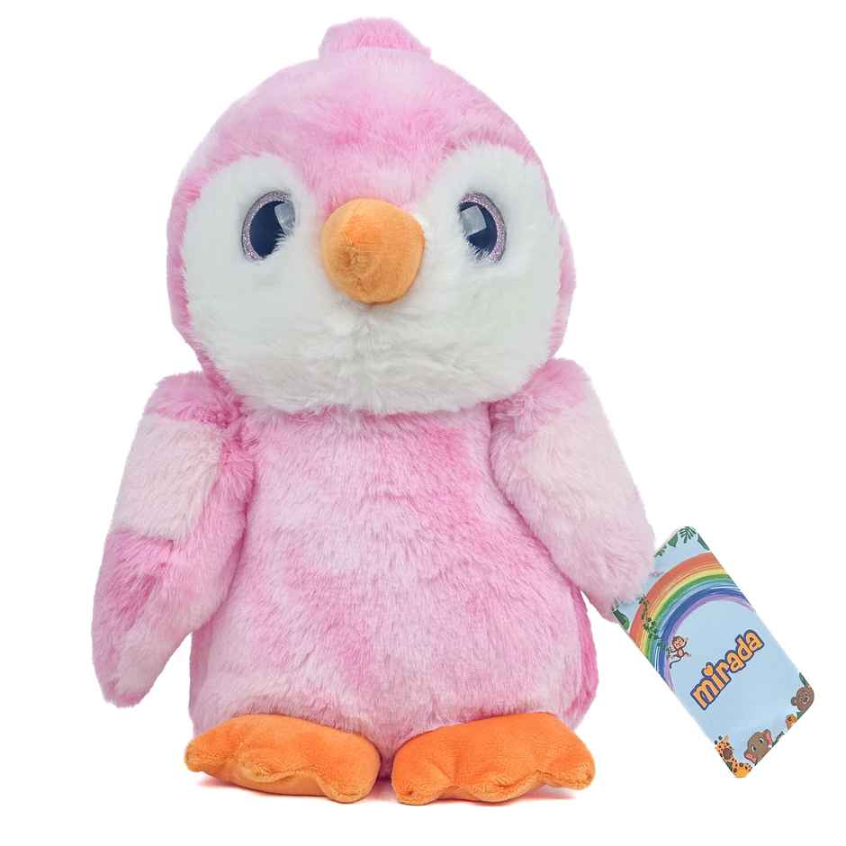 Mirada Glitter Eye Pink Penguin Toy - 28cm