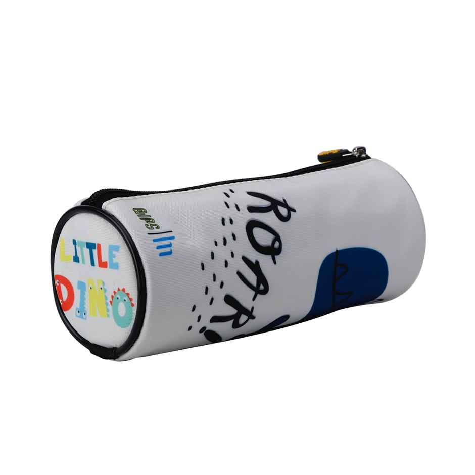 Qips Cylindrical Shaped Zip Closure Printed Pencil Bag | 00046-Qips