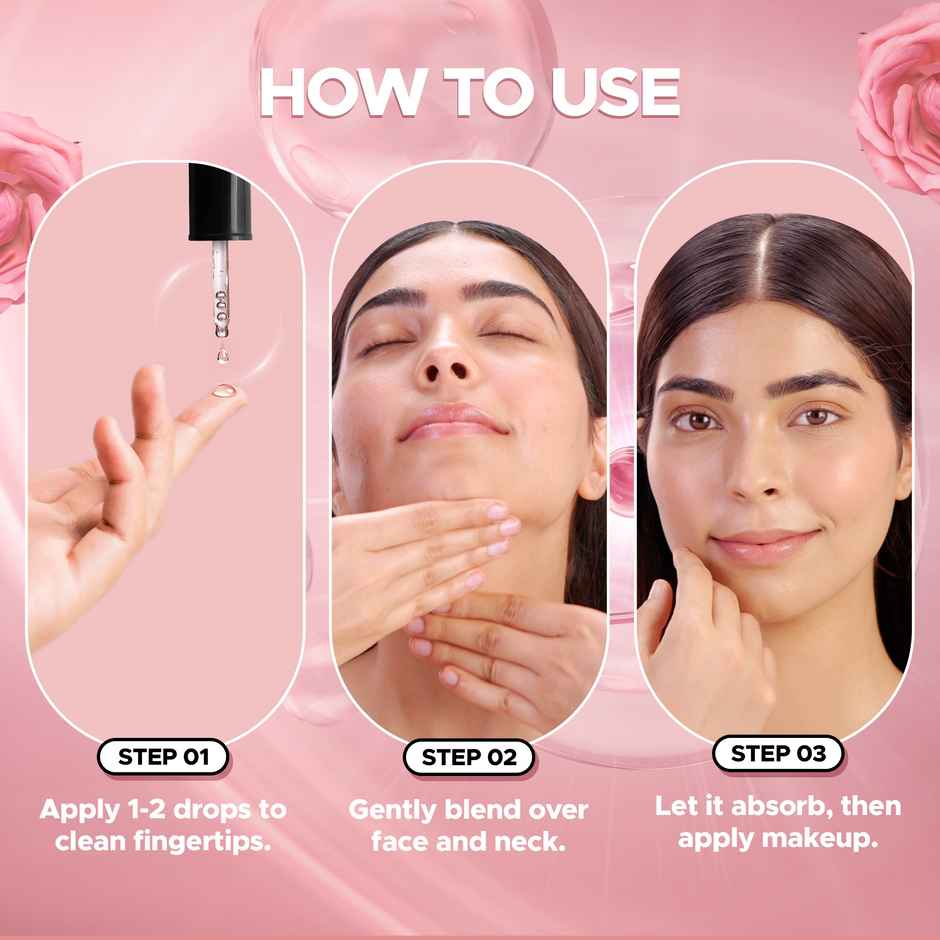 Hilary Rhoda Smooth Blur Primer Serum | Pore Minimising Serum for Face | Rose - Shade 01