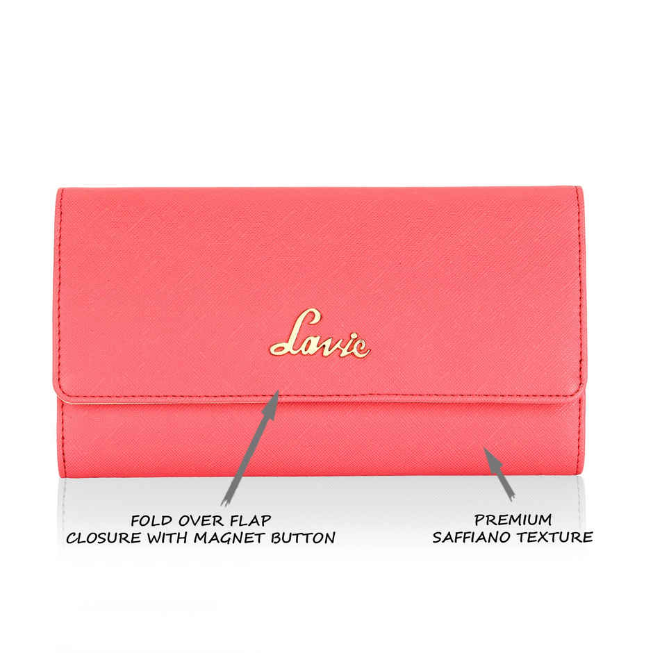 Lavie Women's Large 3 Fold Clutches | Large | Coral