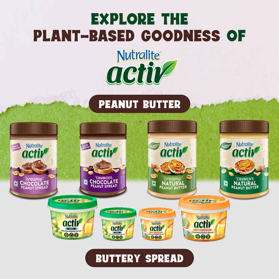 Nutralite Activ Peanut Butter Plant based protein source Chocolate Crunchy