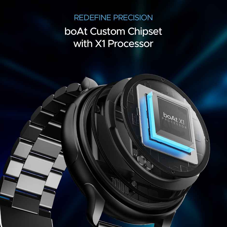 boAt Lunar Oasis Smartwatch | 1.43" AMOLED Display | BT Calling - Steel Black