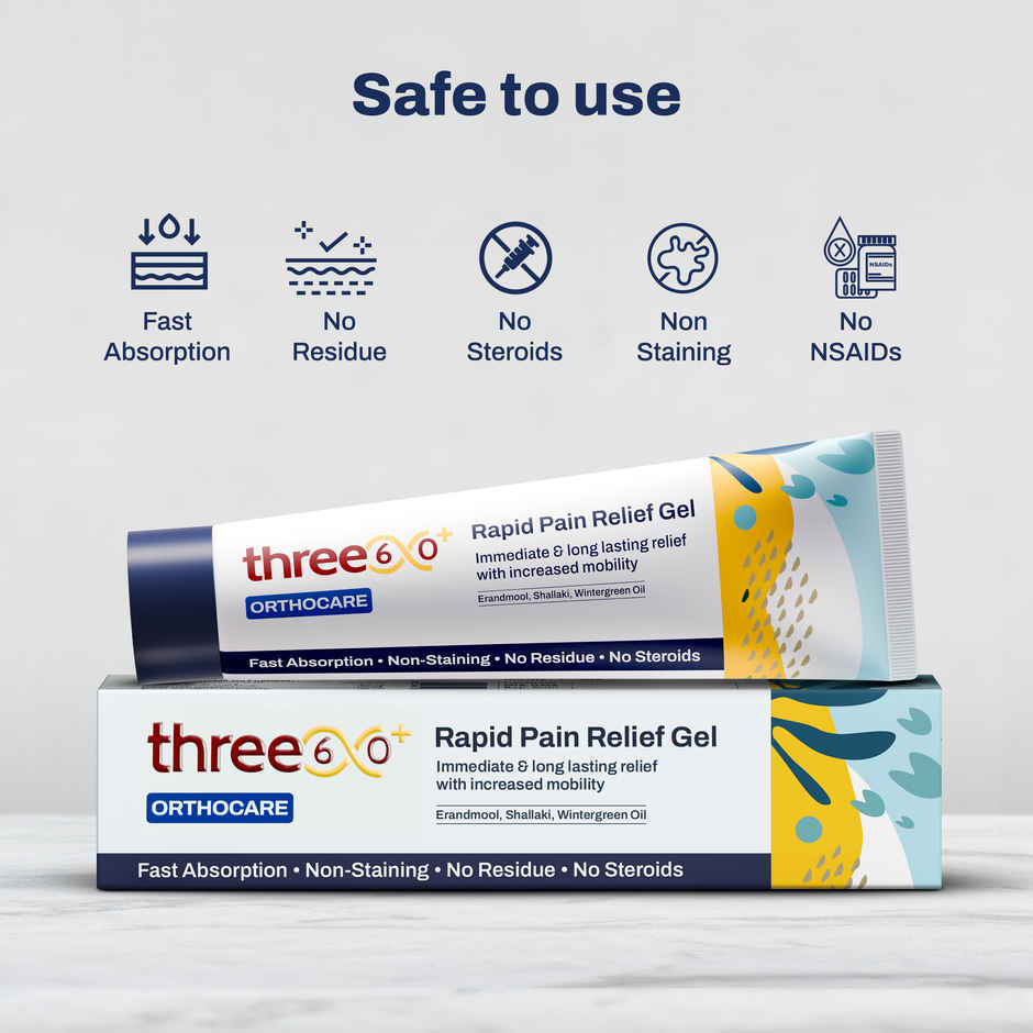 three60+ Rapid Pain Relief Gel - Immediate and Long Lasting