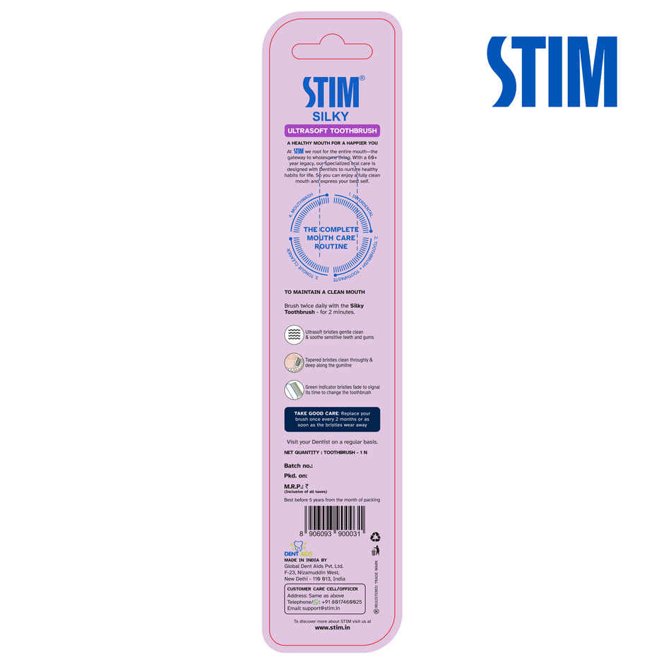 STIM Silky Ultra Soft Toothbrush Extra Gentle Bristles