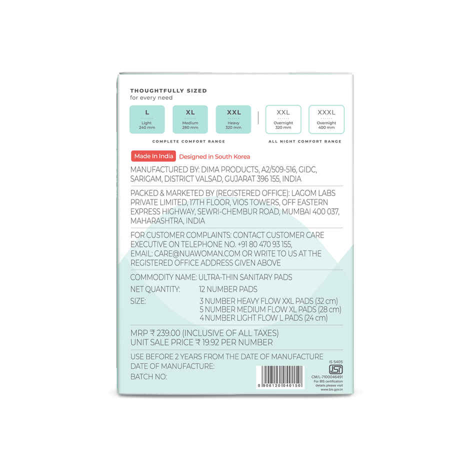 Nua Multi-size Sanitary Pads with Disposal Cover | Assorted pack
