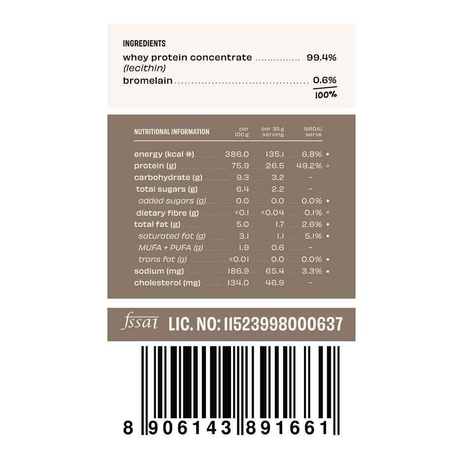 The Whole Truth Unflavoured Whey Protein Concentrate (26g Protein Per Scoop) Combo