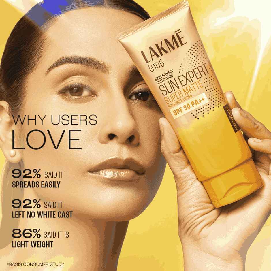 Lakme Sun Expert SPF 30 PA++ Super Matte Lotion Sunscreen, Lightweight, Non Sticky