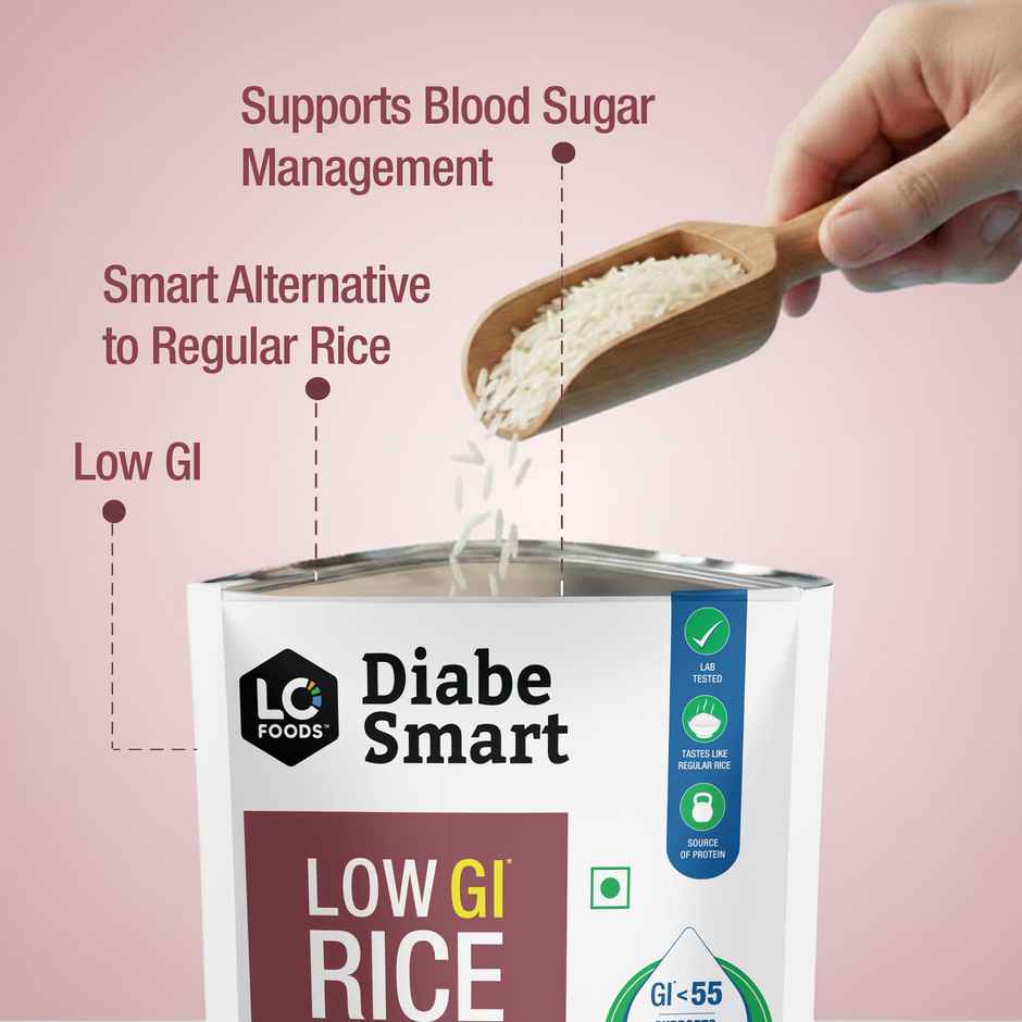DiabeSmart Low Gi Rice - Sona Masoori Diabetic Care White Rice For Sugar Control