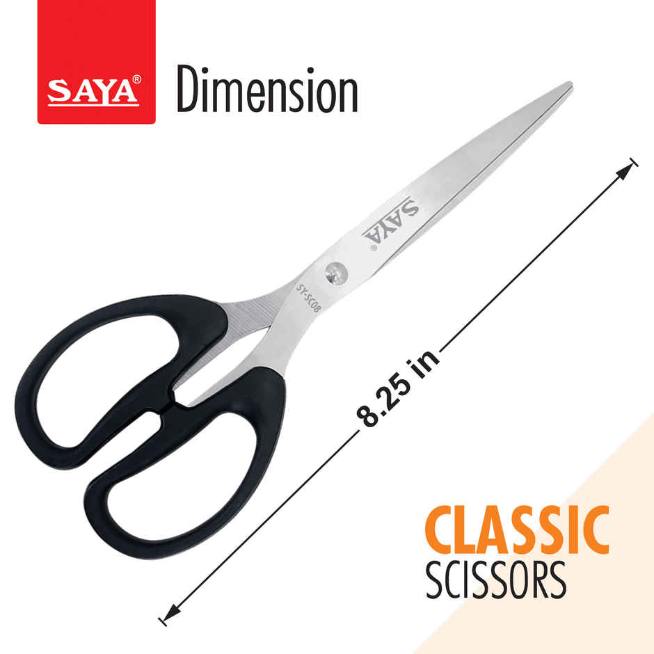 Saya Premium Stainless Steel Scissors - 8.25 in Precision Cutting Shears | Assorted