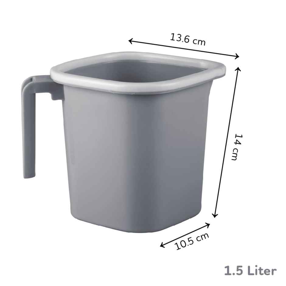 Ratan Plasticware Premia Pack of 1 Mug 1.5L -Daiso Grey