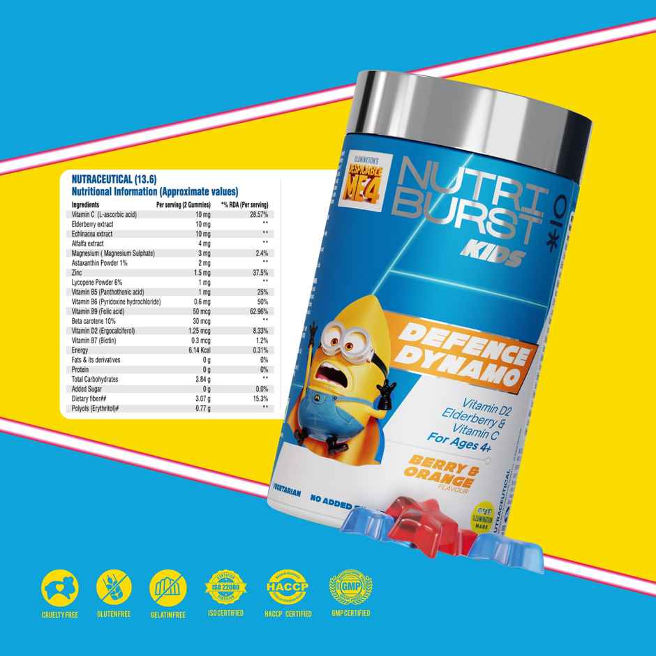 Nutriburst Defence Dynamo Minions Immunity Kids Gummies
