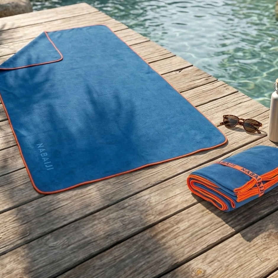 Decathlon Nabaiji Microfiber Quickdry 170 GSM Towel | Petrol Blue | M | 60x80cm