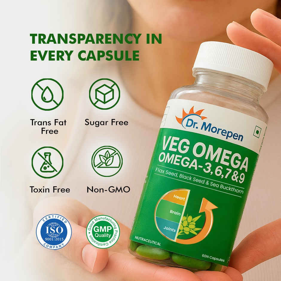 Veg Omega 3,6,7 & 9 Fatty Acid 500mg Capsules Supports Joints & Heart