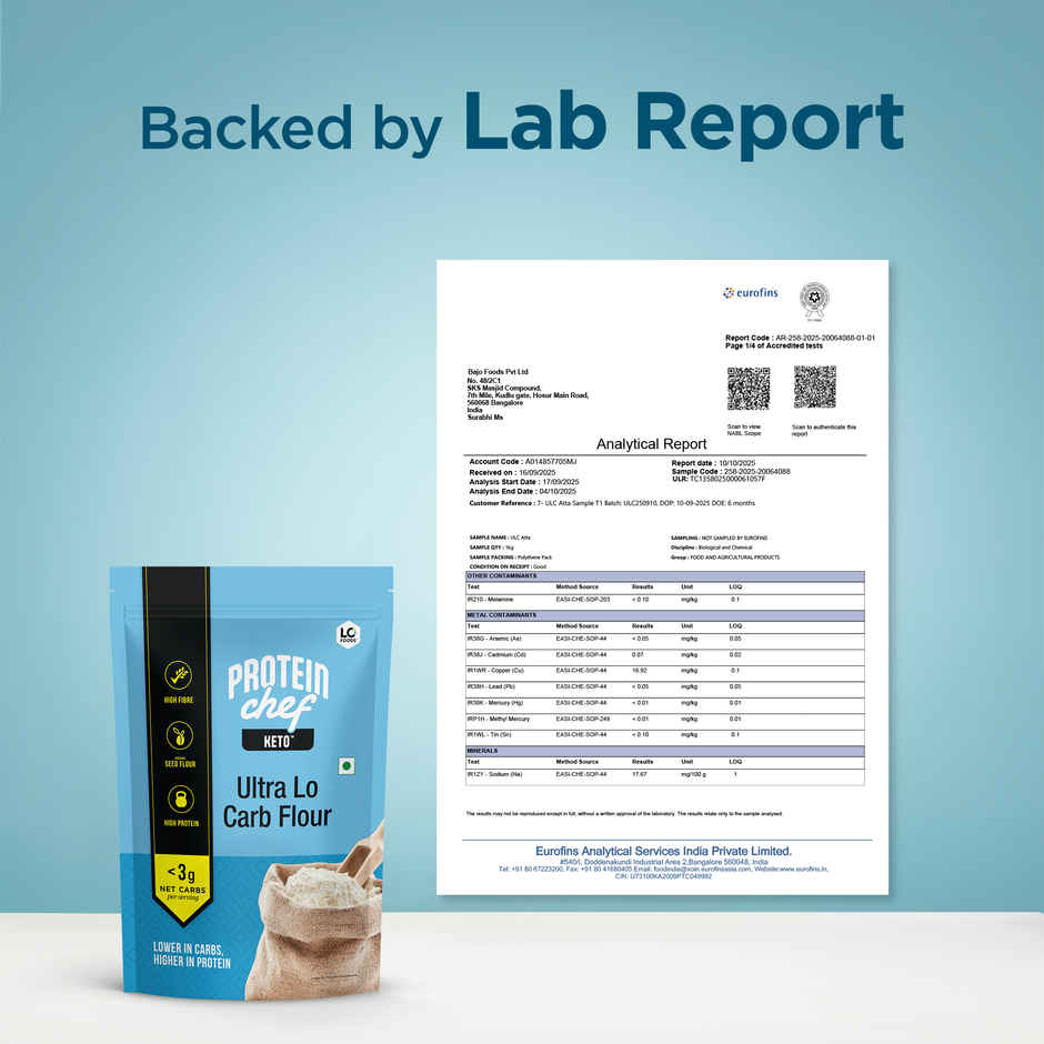 Lo Foods Ultra Low Carb Keto Atta | Low Gi | 30 G Protein Flour With Almond