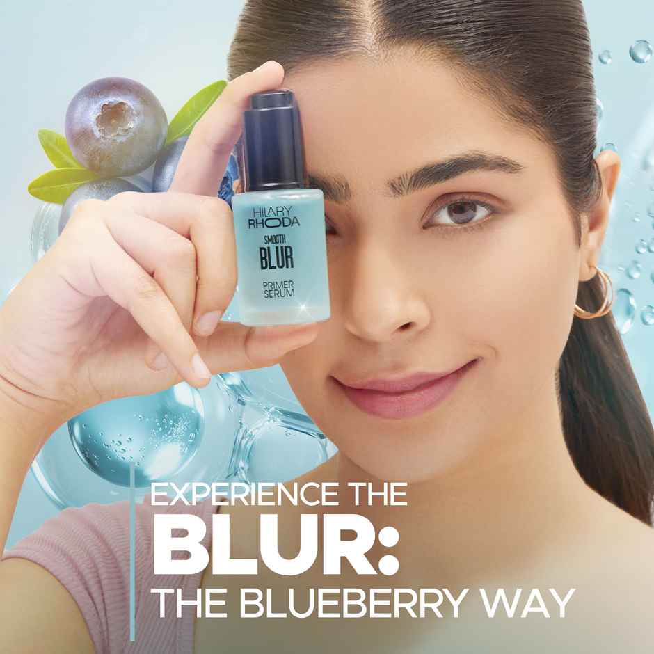 Hilary Rhoda Smooth Blur Primer Serum | Pore Minimising Serum for Face | Blueberry - Shade 02
