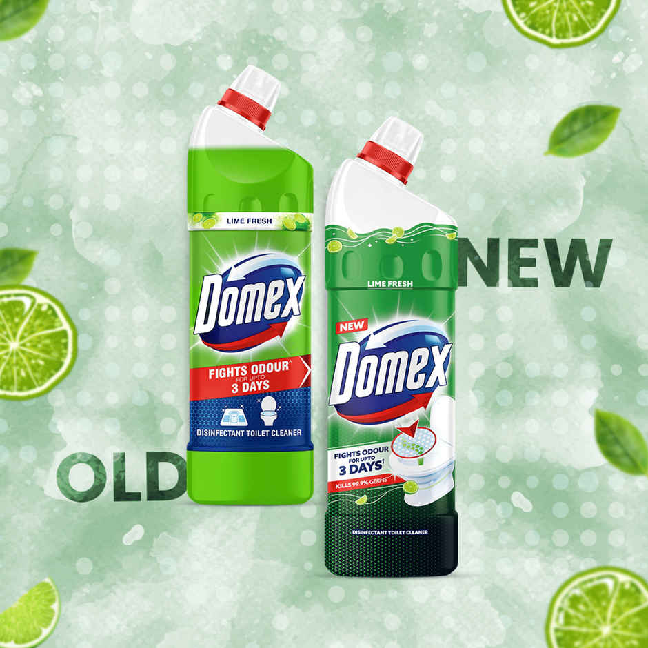 Domex Lime Fresh Toilet Cleaner | Fights Odour for Upto 3 Days