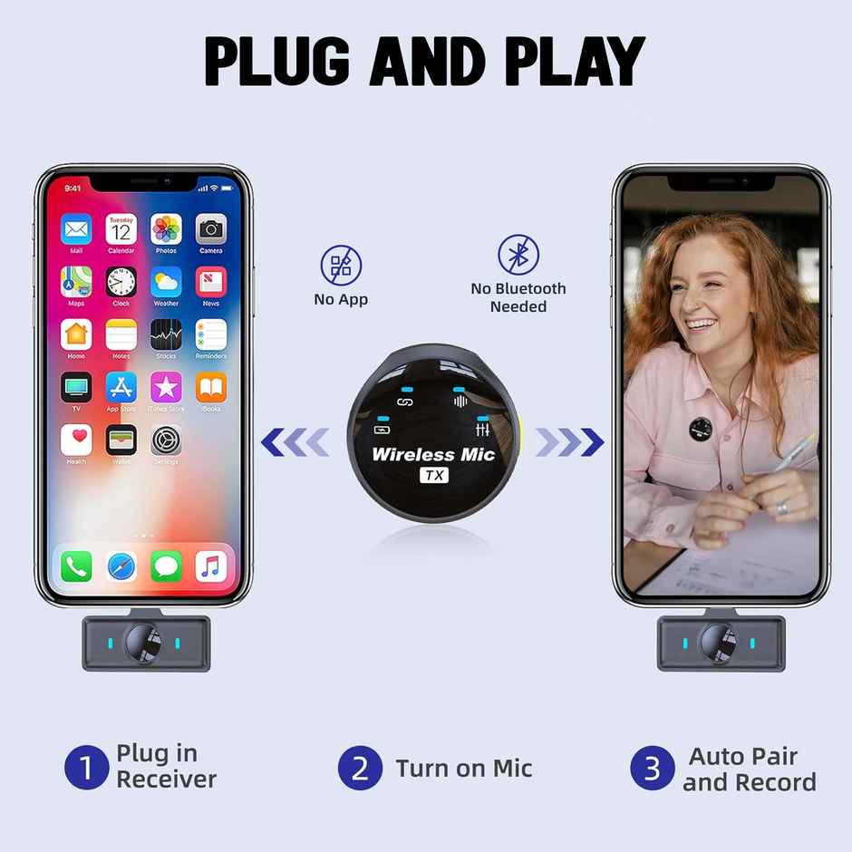 KMW 03 Wireless Microphone | Plug and Play | 20m Range | High Sensitivity | Wide Compatibility Sound