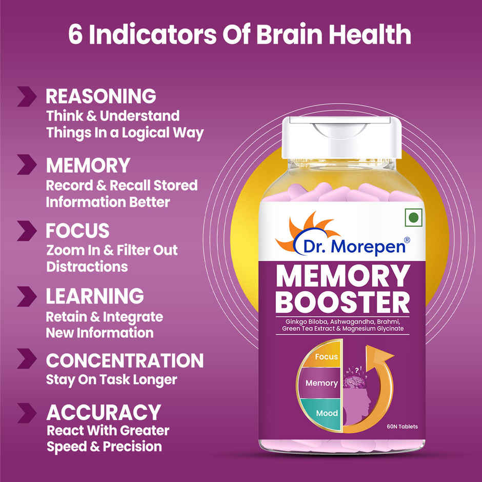 Dr. Morepen Memory Booster Brain Supplement Helps in Concentration, Focus
