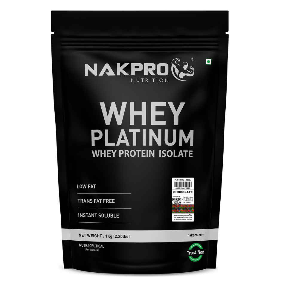 Nakpro Platinum Whey Protein Isolate |Trustified Certified | Chocolate