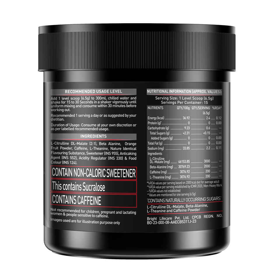 MuscleBlaze Pre Workout 200 Xtreme (Fruit Punch, 15 Servings)