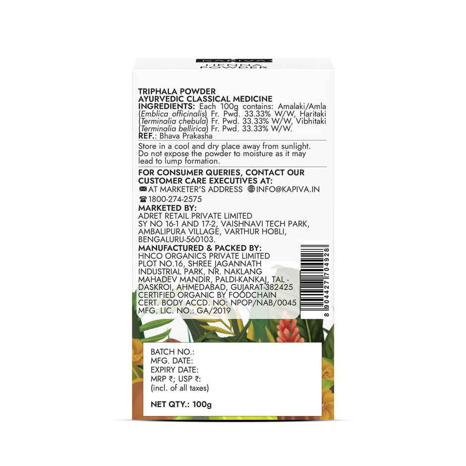 Kapiva Ayur FOODs Organic Triphala Powder
