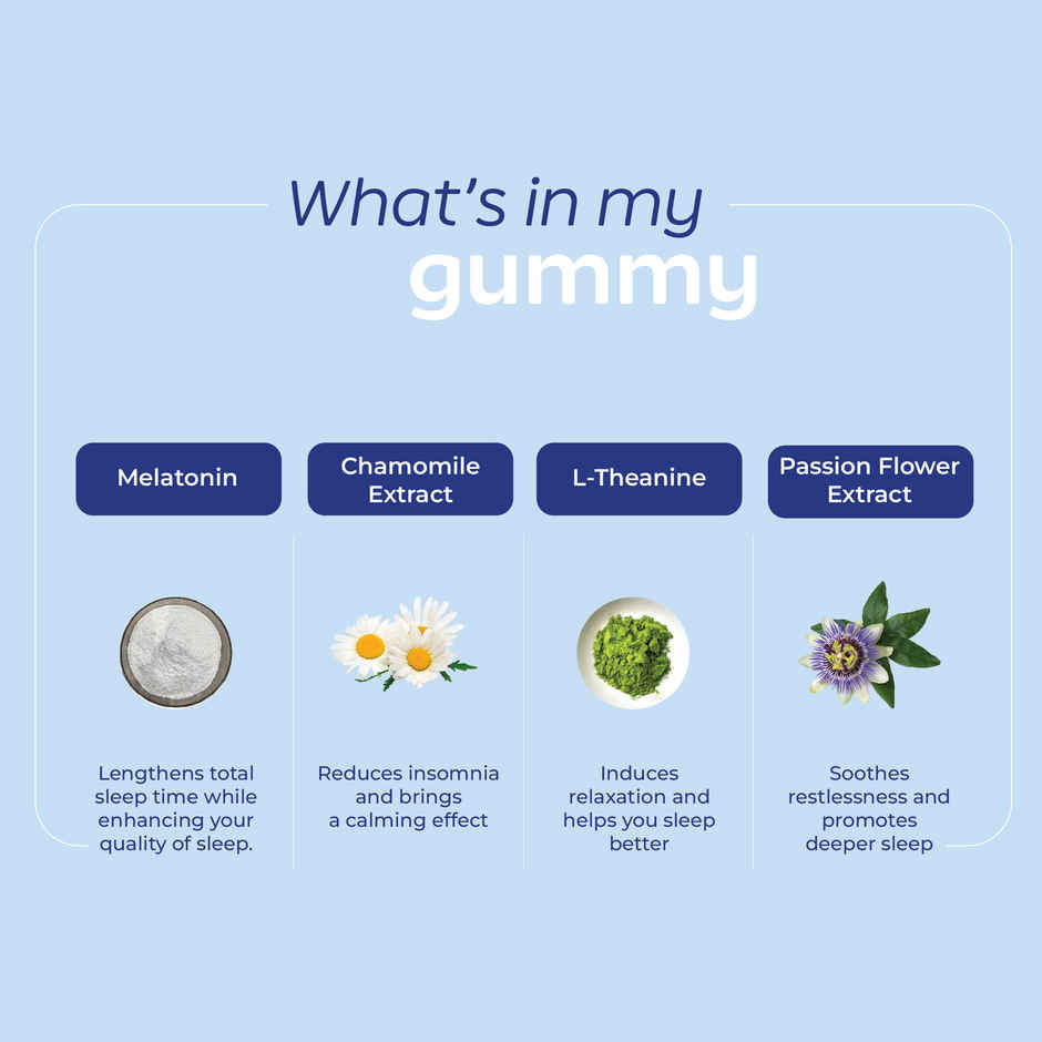 Arth By Emcure Melatonin Gummies | Sleep Gummies (Cranberry) with L-Theanine & Chamomile