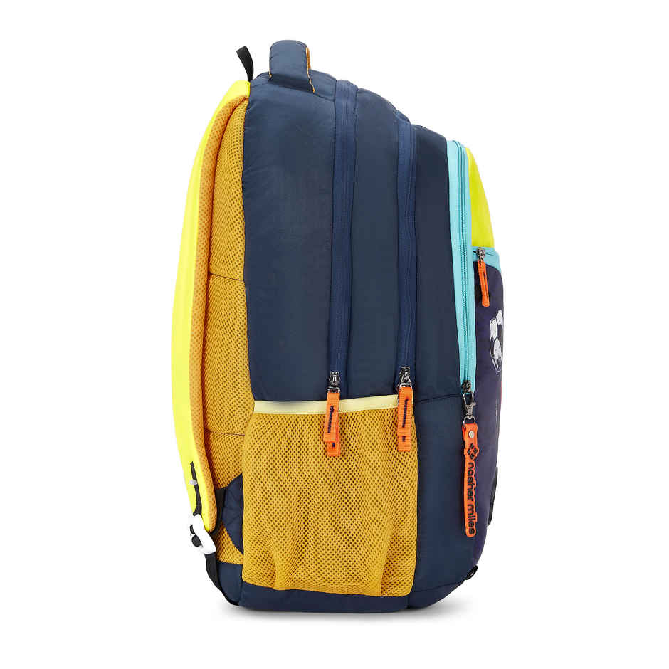 Nasher Miles Football Strike Backpack- Unisex- 3 Compartment College Bag- Navy Blue- 45L