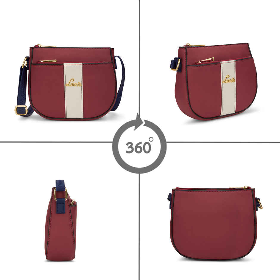 Lavie Women's Colourblock Spade Crossbody Sling Bag | Ladies Purse Handbag | Red