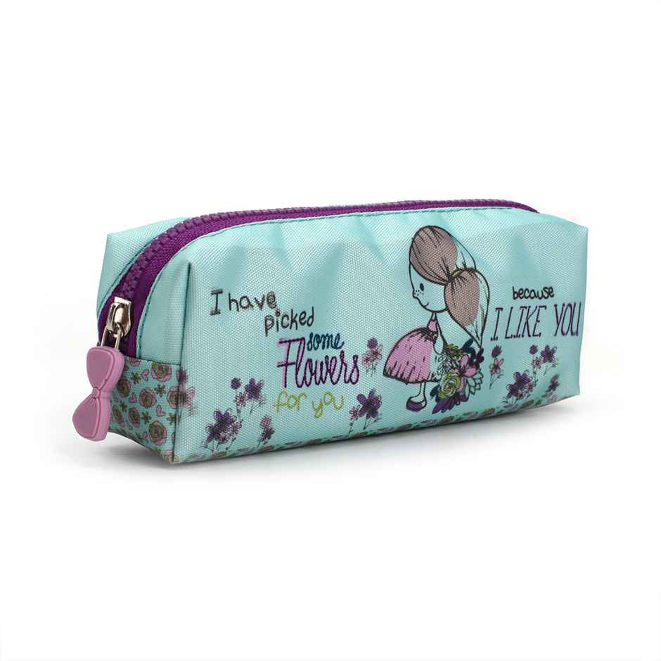 Qips Polyster Zip Closure Printed Pencil Bag | 00006-Qips
