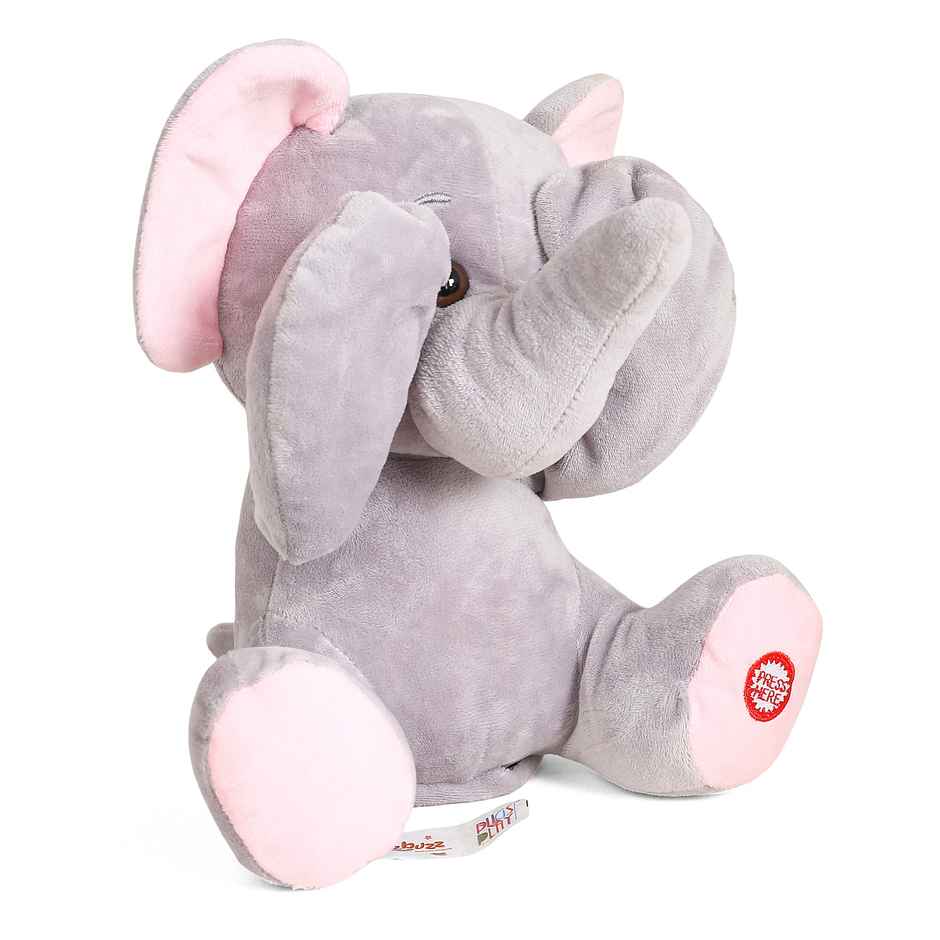 Hamleys Fuzzbuzz Movers & Shakers Peek A Boo Manny Elephant, 3Y+, Grey