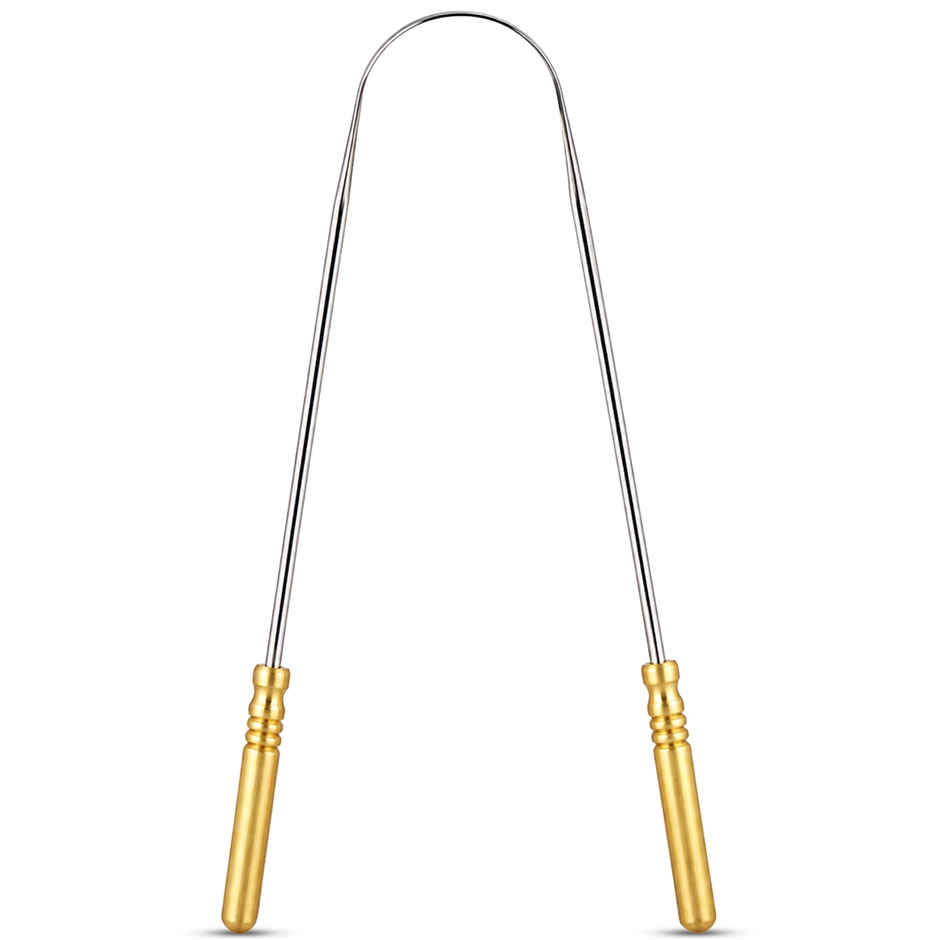 Midazzle Stainless Steel Tongue Cleaner with Brass Handle | MIOT7503