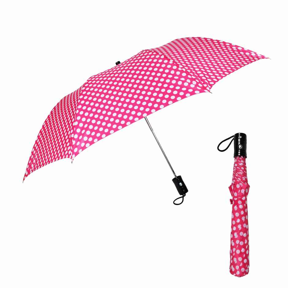 Fendo 2 Fold 24.5 inch Pink Dot Auto Open Umbrella