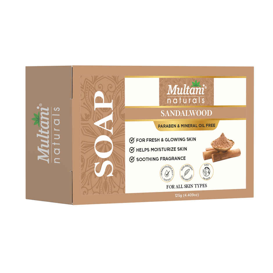 Multani Natural Sandalwood Handmade Soap | Hydrates and Rejuvenates Dry Skin