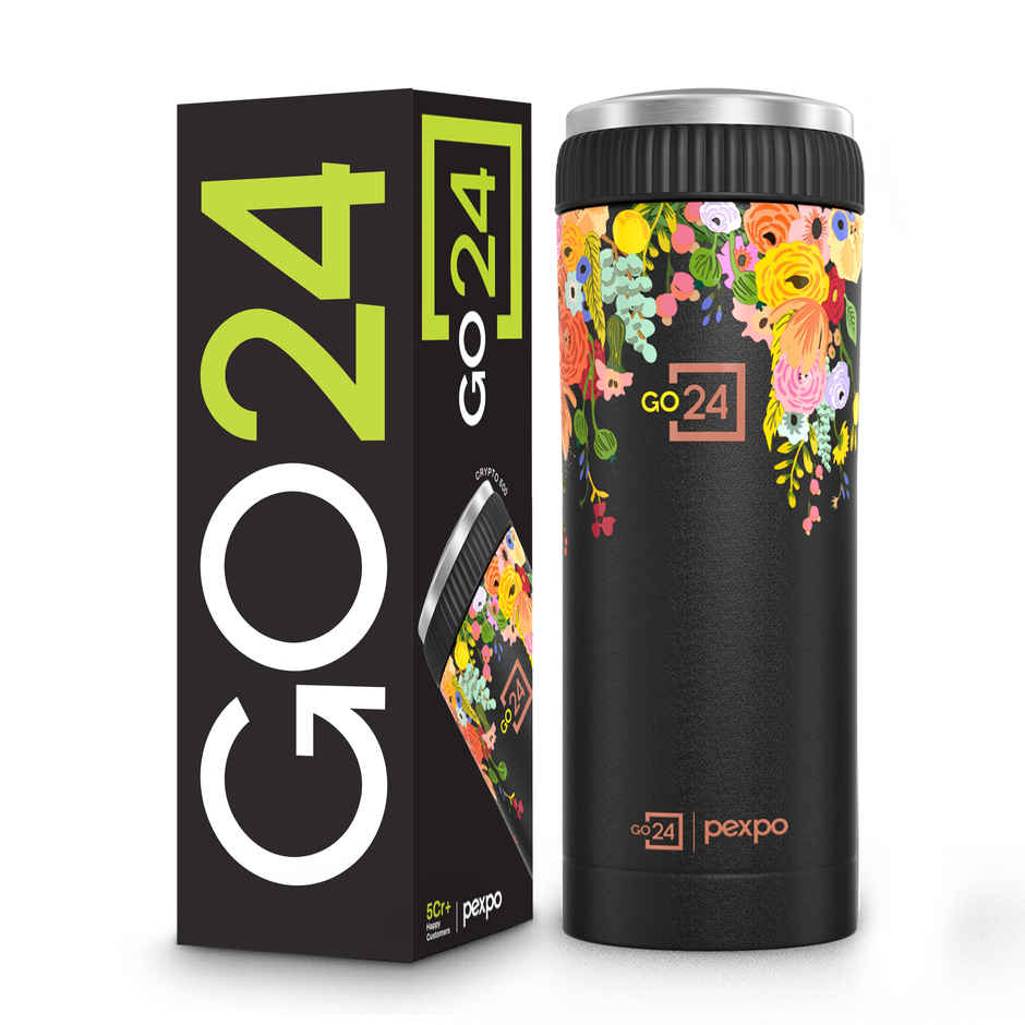 Go24 Crypto Insulated Coffee Mug | Leakproof | Utility Compartment